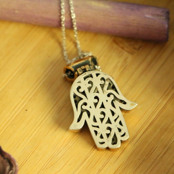 Sterling & jade AUTHENTIC Hansa HAND necklace - Picture 4 of 8